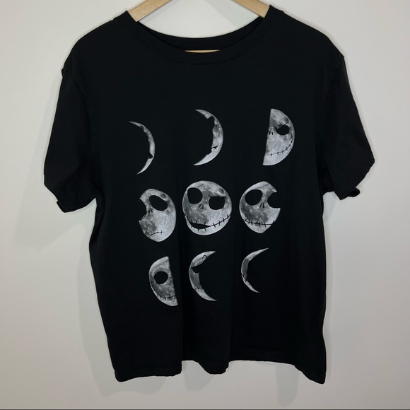 Disney The Nightmare Before Christmas Moon Faces Short Sleeves T-Shirt Preowned - Picture 2 of 6